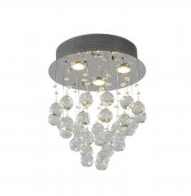 Bethel International Canada LX03SF12CH - 3-Light Chrome Flush Mount With Clear Crystals